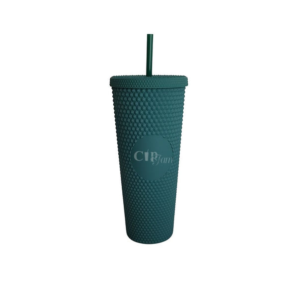 24oz Matte Green Studded Tumbler