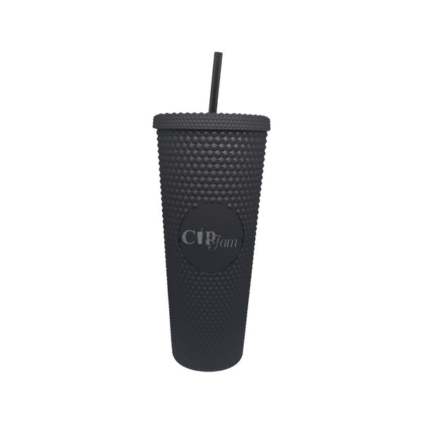 24oz Matte Black Studded Tumbler