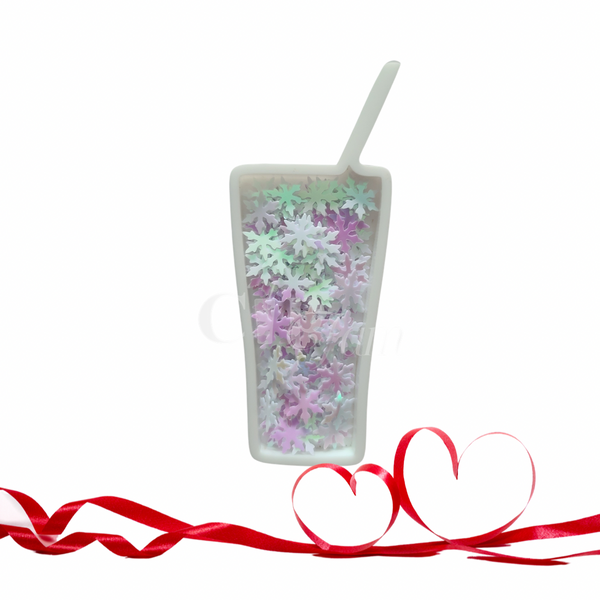 White iridescent Snowflake Confetti