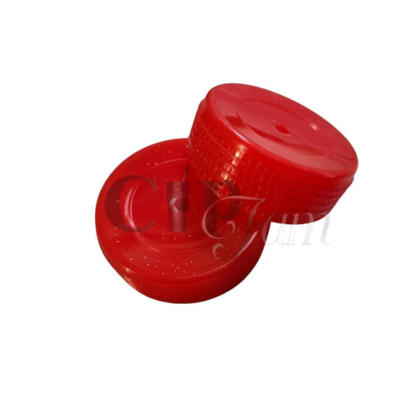 Red glitter lids