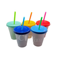 16oz Clear W/Color Lid